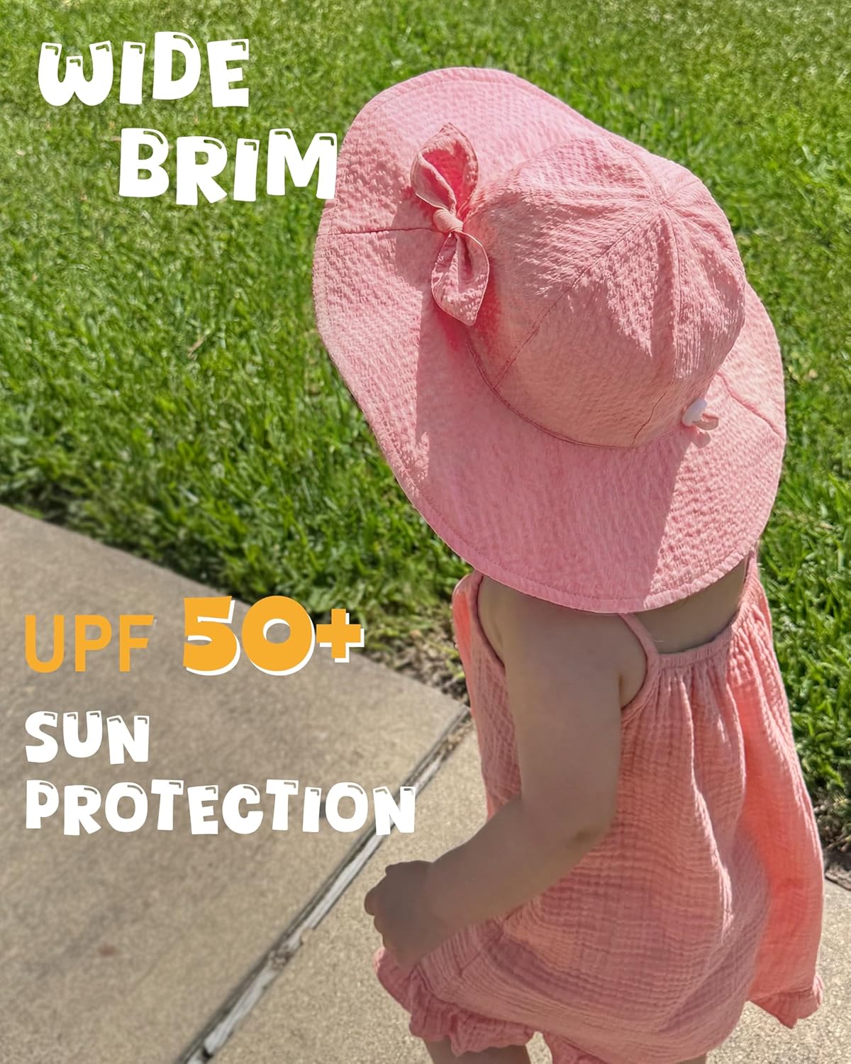 HONGTEYA Baby Sun Hat Toddler Girl Hats Infant Toddler Summer Bucket Beach Hat Wide Brim Sun Protection - Image 4