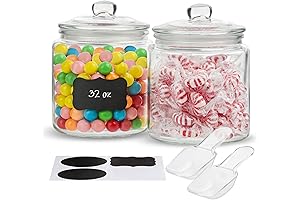 Ergonomic Glass Candy Jar Set of 2