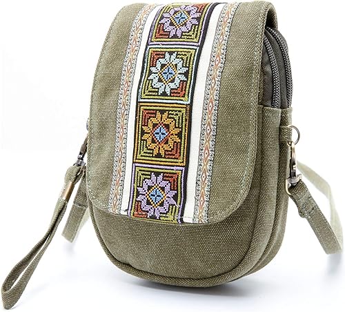 Vista 5 de Goodhan Mochila de lona vintage y bolso cruzado, juego de uso diario, Marrón, Goodhan Mochila y bolso cruzado de lona vintage