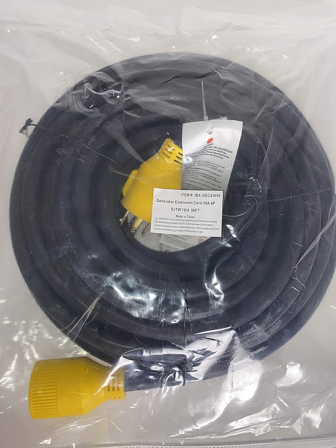 Iron Box L14-30 Generator Extension Cord - 10 AWG 4 Wire, 30 Amp, 4 Prong L14-30P Plug to L14-30R Connector, Heavy Duty Power Cord, 125/250V, UL Listed for 3750W Extension Cable, Outdoor Use (25 ft)