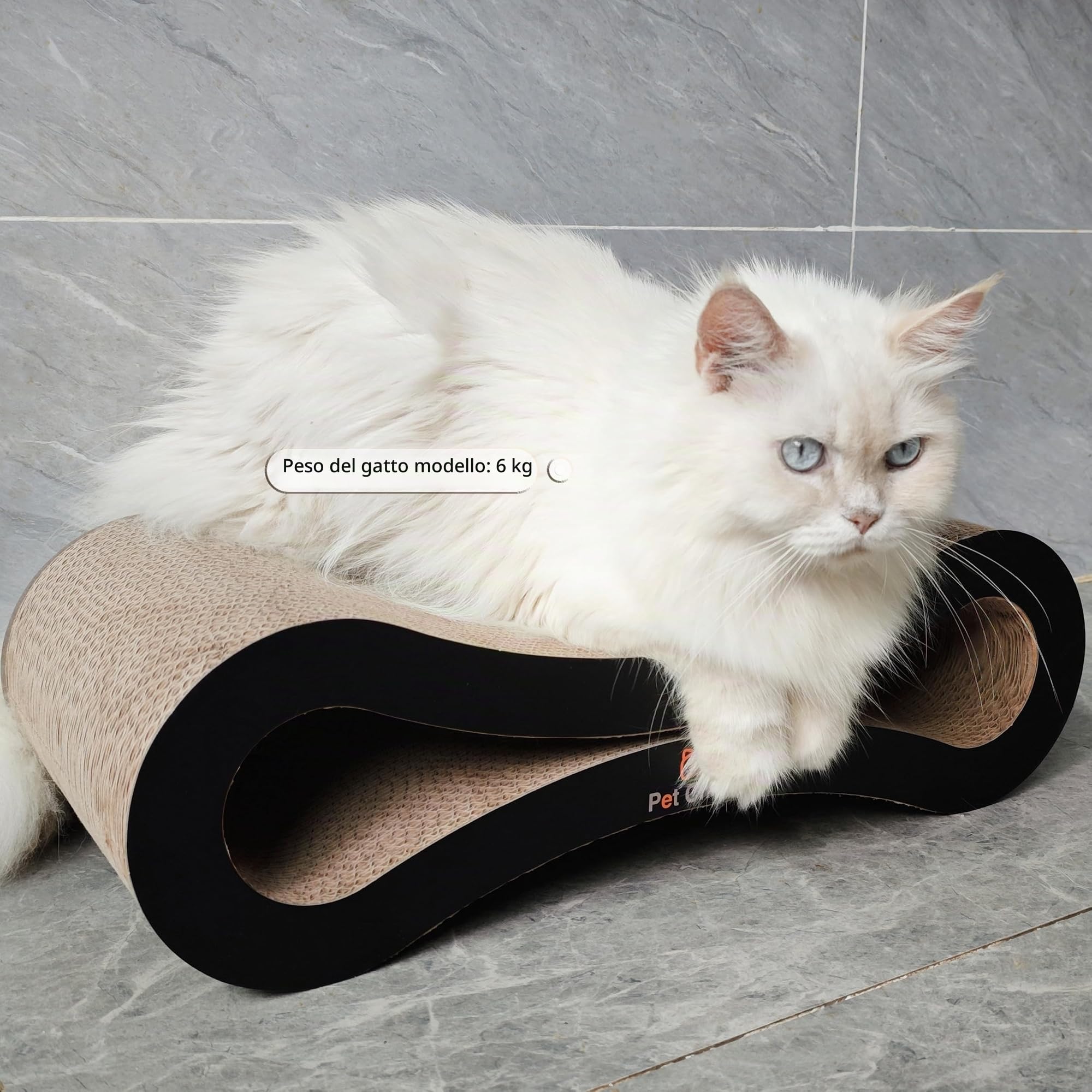 Tiragraffi per Gatti, Prodotto di Design in Cartone ondulato,ideale come lounge, letto, Cuccia, Palestra e Graffiatoio,Completamente Riciclabile