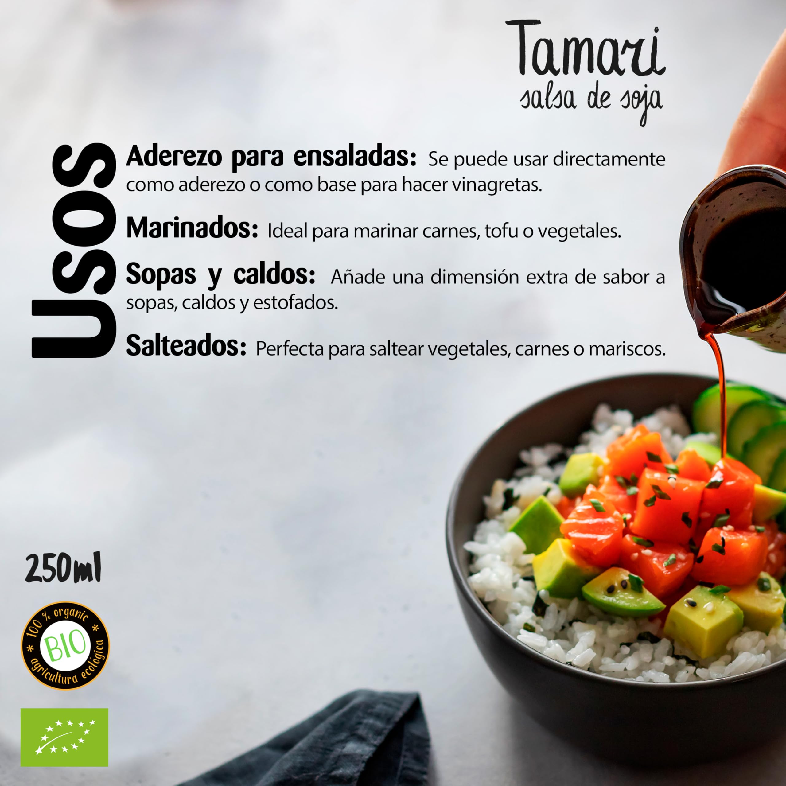 DRASANVI ECOSANA Salsa de Soja Tamari Bio 250ml Vegano Sin Gluten