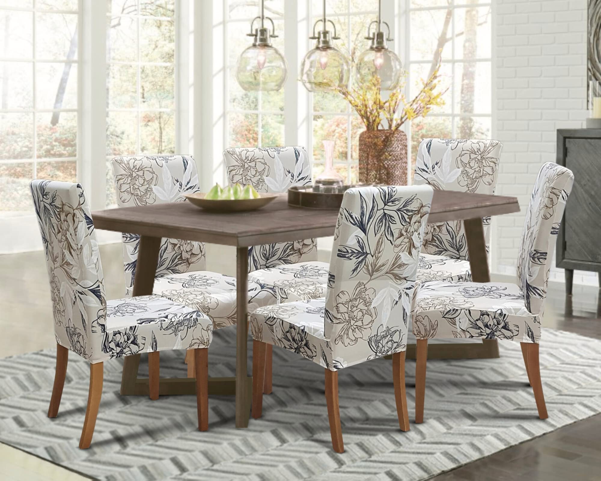 SPRINGRICO Chair Covers for Dining Room Set of 4, Stretch Dining Chair Cover - Image 2