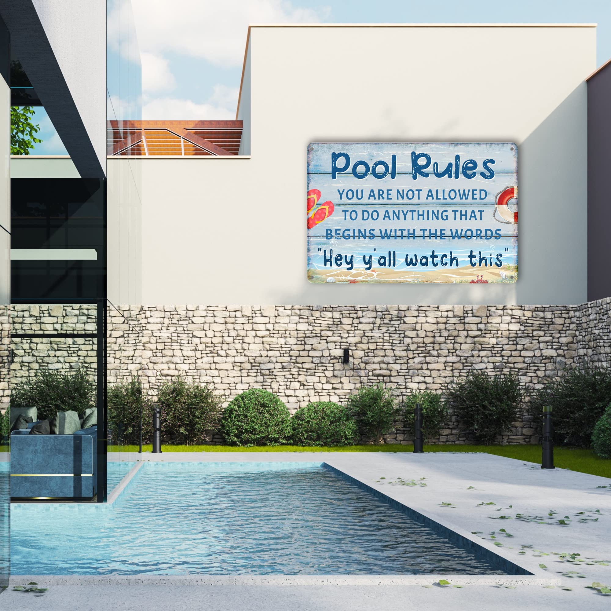 Inground Pool Sign Riders Bar Signs For Home Bar Traqunn Funny Pool Rules Sign,Pool Rules Sign ...