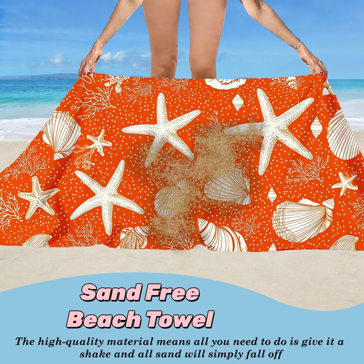 Ręcznik plażowy XXL, 100 x 200 cm, zestaw 2 szt., z mikrofibry, ręcznik plażowy, pomarańczowy, szybkoschnący, do sauny, fitness, bez piasku, ręcznik plażowy, do sauny, duży ręcznik kąpielowy, prezent