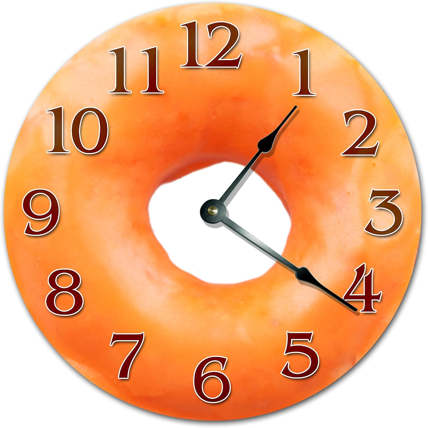 10.5" Yummy Glazed Donut Design Clock - Large 10.5" Wall Clock - Home Décor Clock