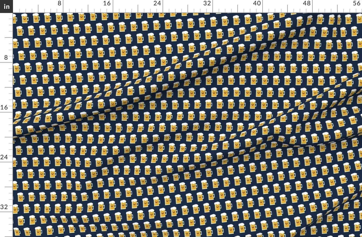 Spoonflower Fabric - Beer Printed on Organic Cotton Sateen Fabric by The Yard - Sewing Quilting Apparel Home Decor