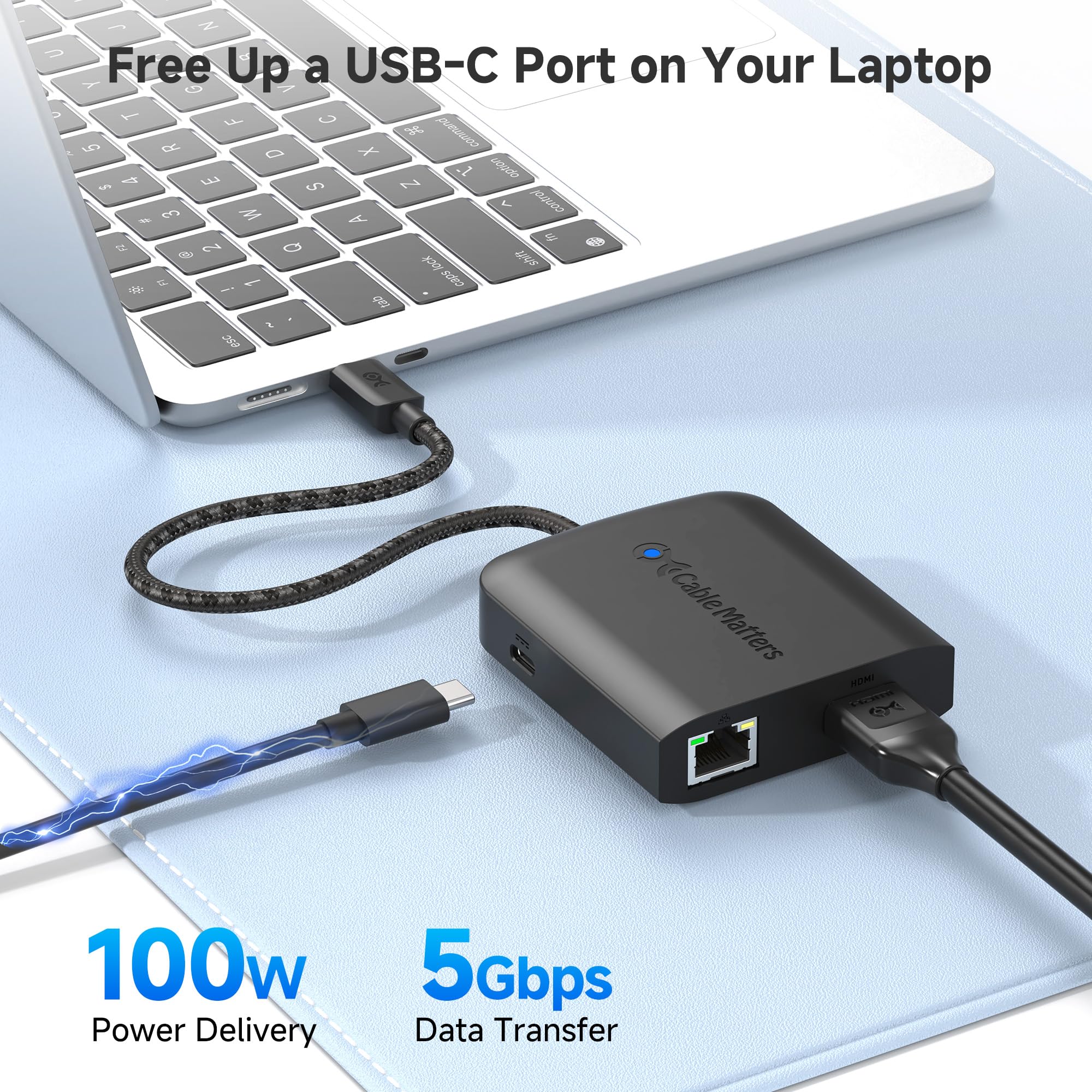 Cable Matters 8K Hub USB C HDMI (Dock USB C HDMI 2.1-4K @ 120Hz) con 2