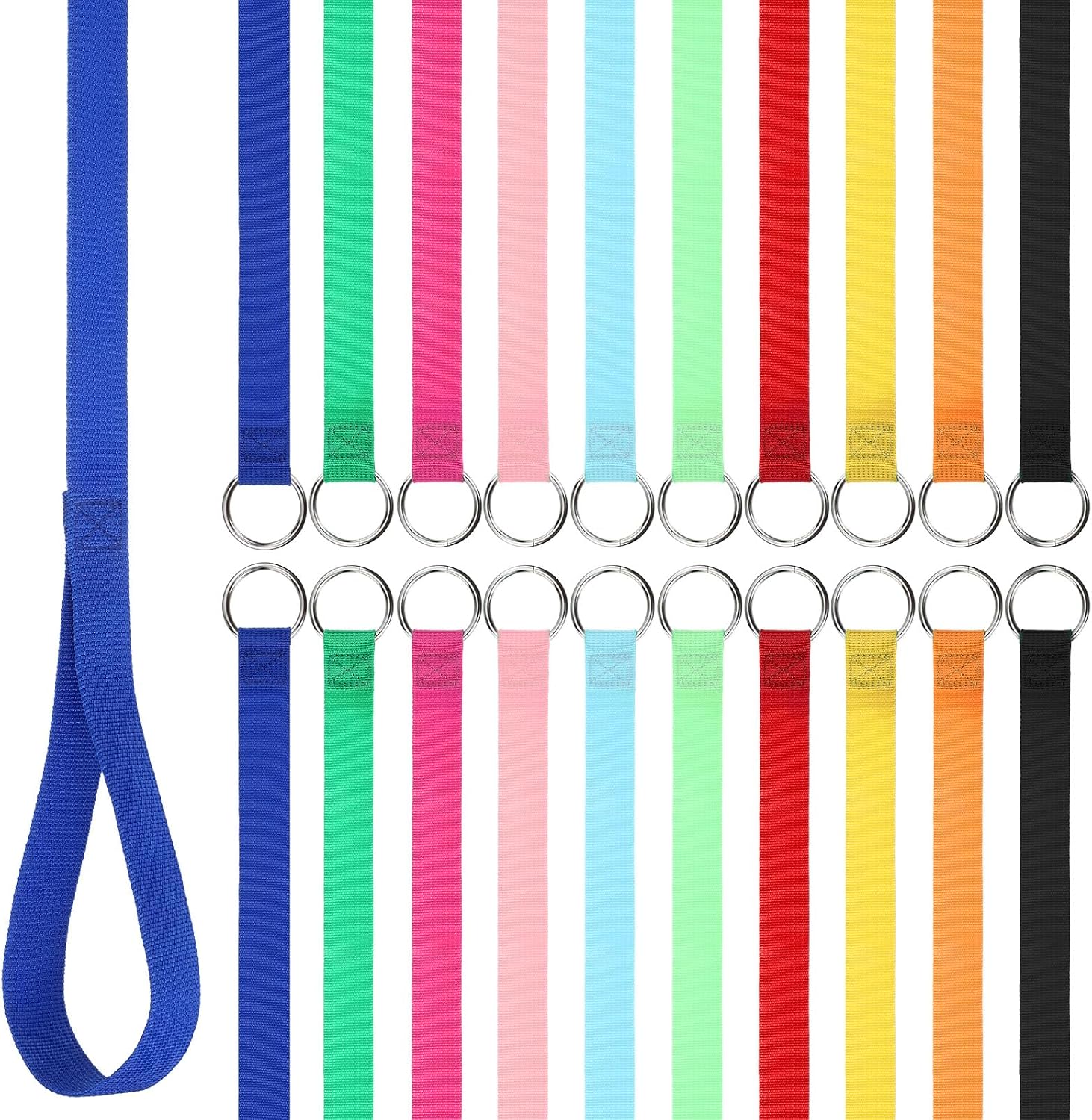 20 Pcs Slip Lead Dog Leash 6 FT, Short Dog Leashes with O-Ring | Strong Nylon Pet Leashes Slip Leads for Small Large Dogs Puppy Cats Walking Training Grooming Shelter Rescues, 10 Colors