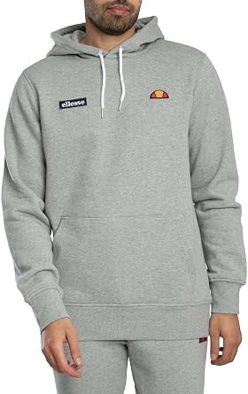 ellesse Men's Traccota Pullover Hoodie Tracksuit, Grey Marl