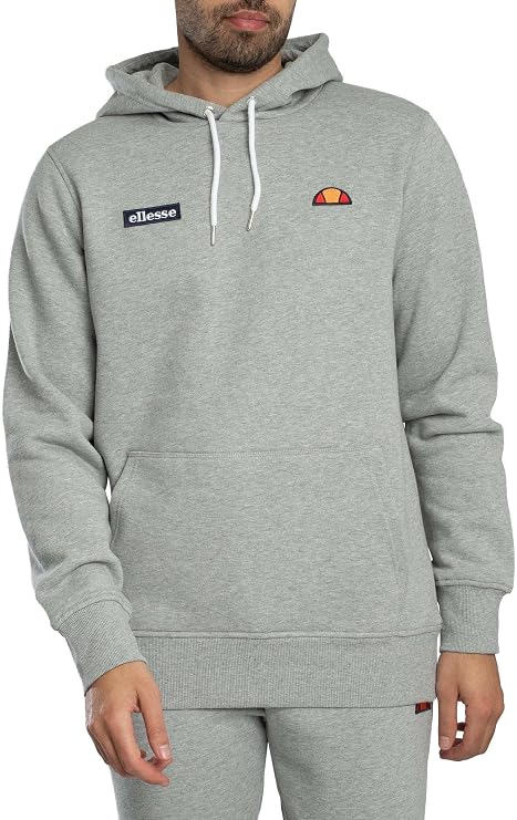 ellesse Men's Traccota Pullover Hoodie Tracksuit, Grey Marl