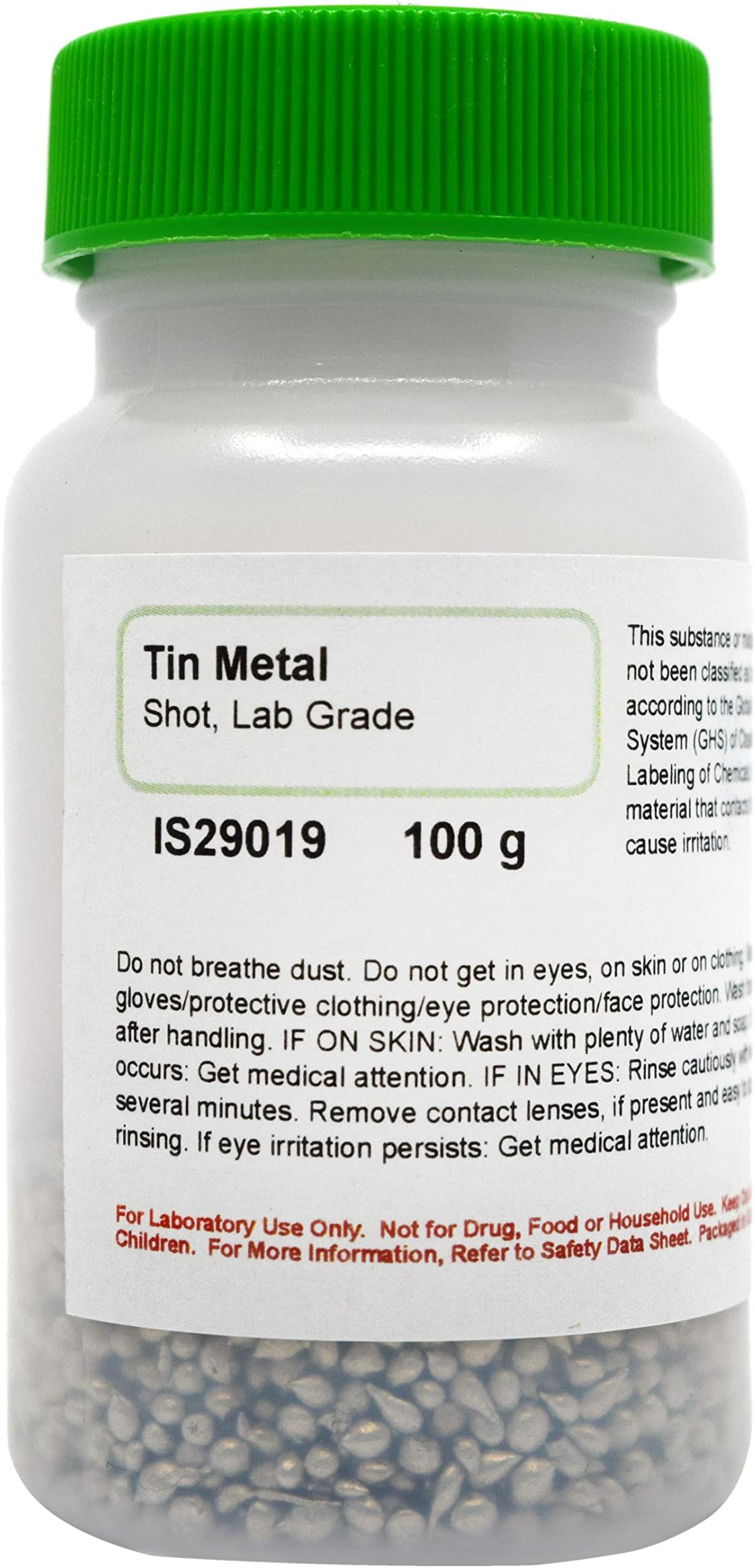 Laboratory-Grade Tin Metal Shot, 100g - The Curated Chemical Collection