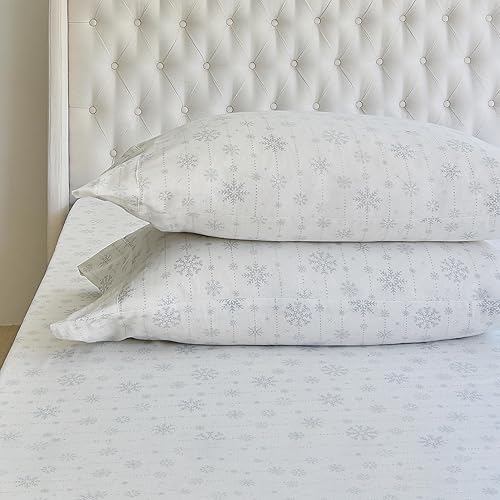 Elegant Comfort Juego de sábanas ultrasuaves de franela de 100% algodón turco, 4 piezas, sábanas de franela de Navidad navideñas, cálidas y
