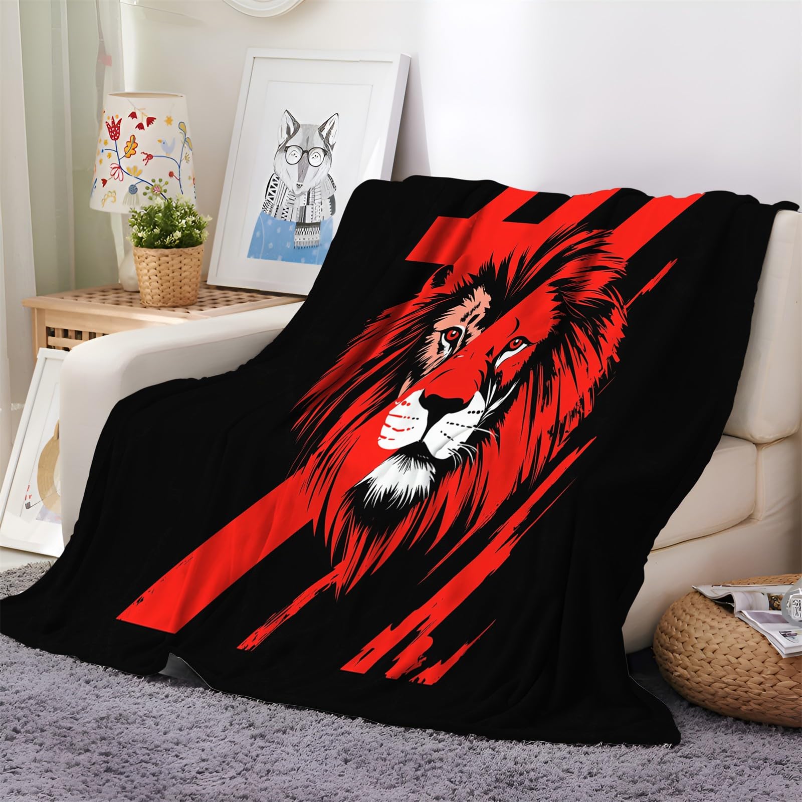 Couverture de lit douce et chaude pour enfant sur le couch sofa du salon
