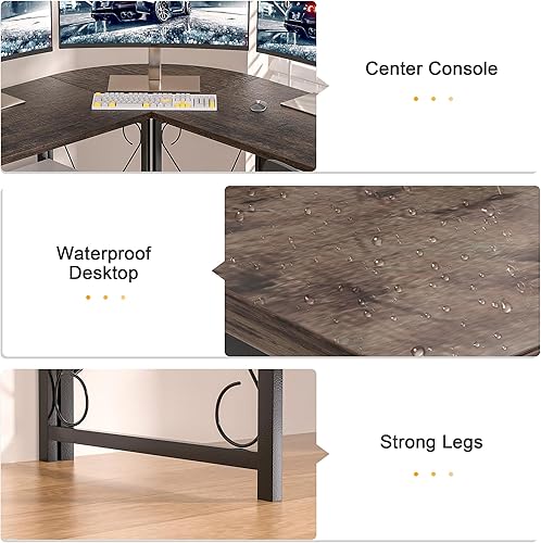 Miniatura 6 de VECELO Escritorio plegable para computadora de 39.4 pulgadas, mesa simple para computadora portátil, estación de trabajo para leer y escribir, no