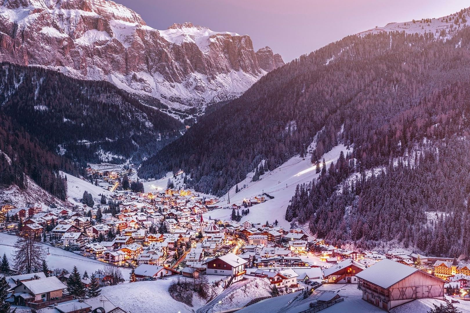 Puzzle Arte 1000 Pezzi Tramonto In Val Gardena, Dolomiti, Alto Adige, Italia 75 * 50Cm