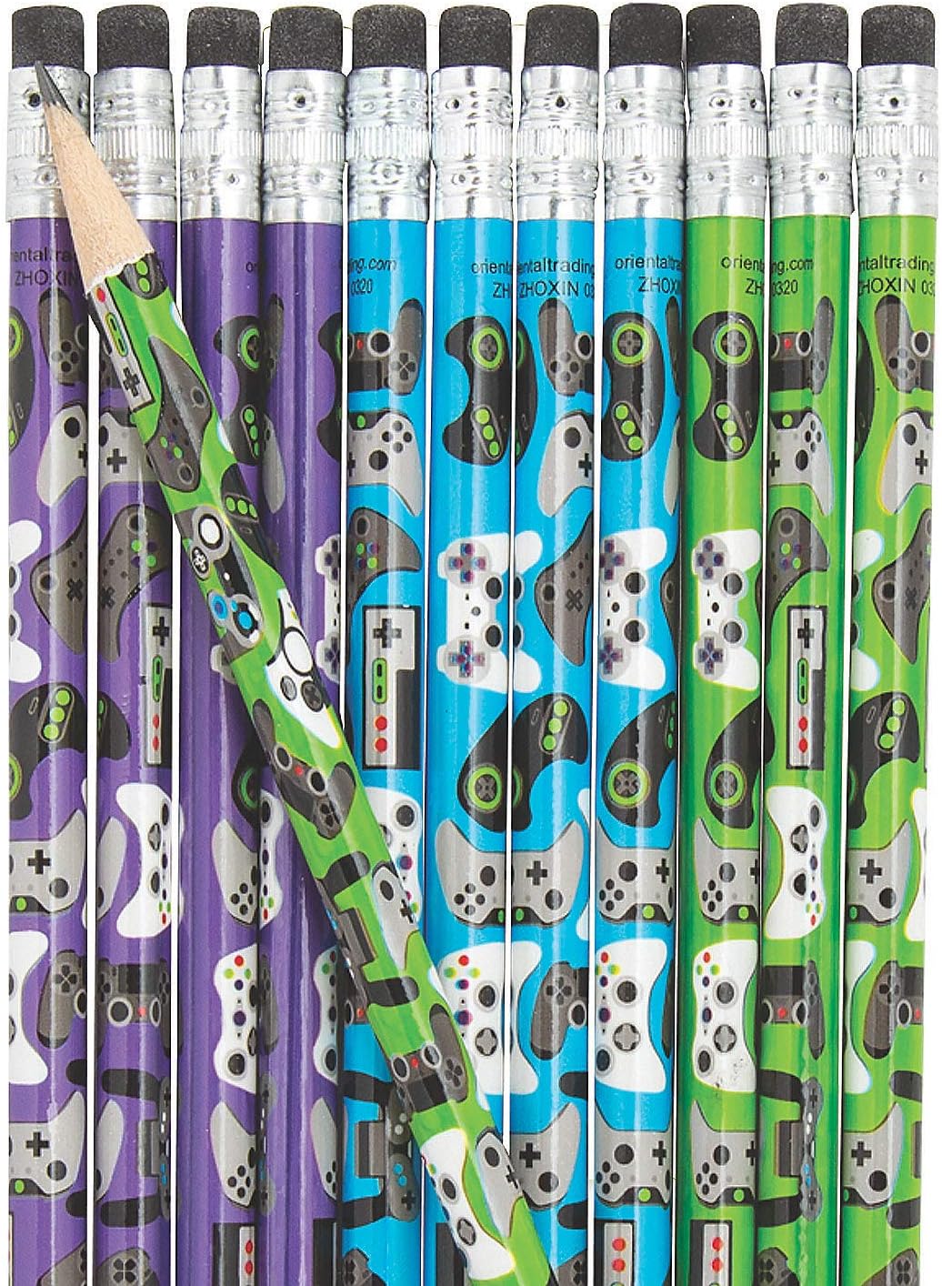 Fun ExpressGamer Pencils - Set of 24 Video Game Pencils - Party Favors and Teacher Handouts - 24 Pieces