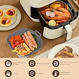 3 Pezzi Teglie in Silicone per Friggitrice ad Aria,Accessori Friggitrice ad Aria,Teglia Cestello Accessori per Air Fryer,Silicone Contenitori Riutilizzabile per Friggitrice ad Aria - 5