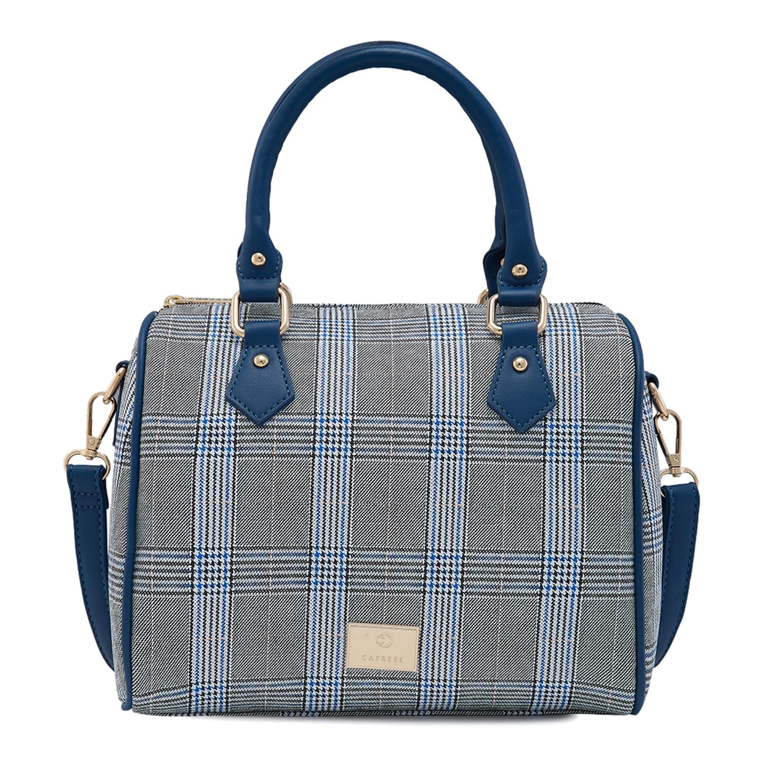 Caprese REMI CHECKERED NAVY FAUX LEATHER MEDIUM SATCHEL HANDBAG (B0D2DWDT35) Amazon Price History, Amazon Price Tracker