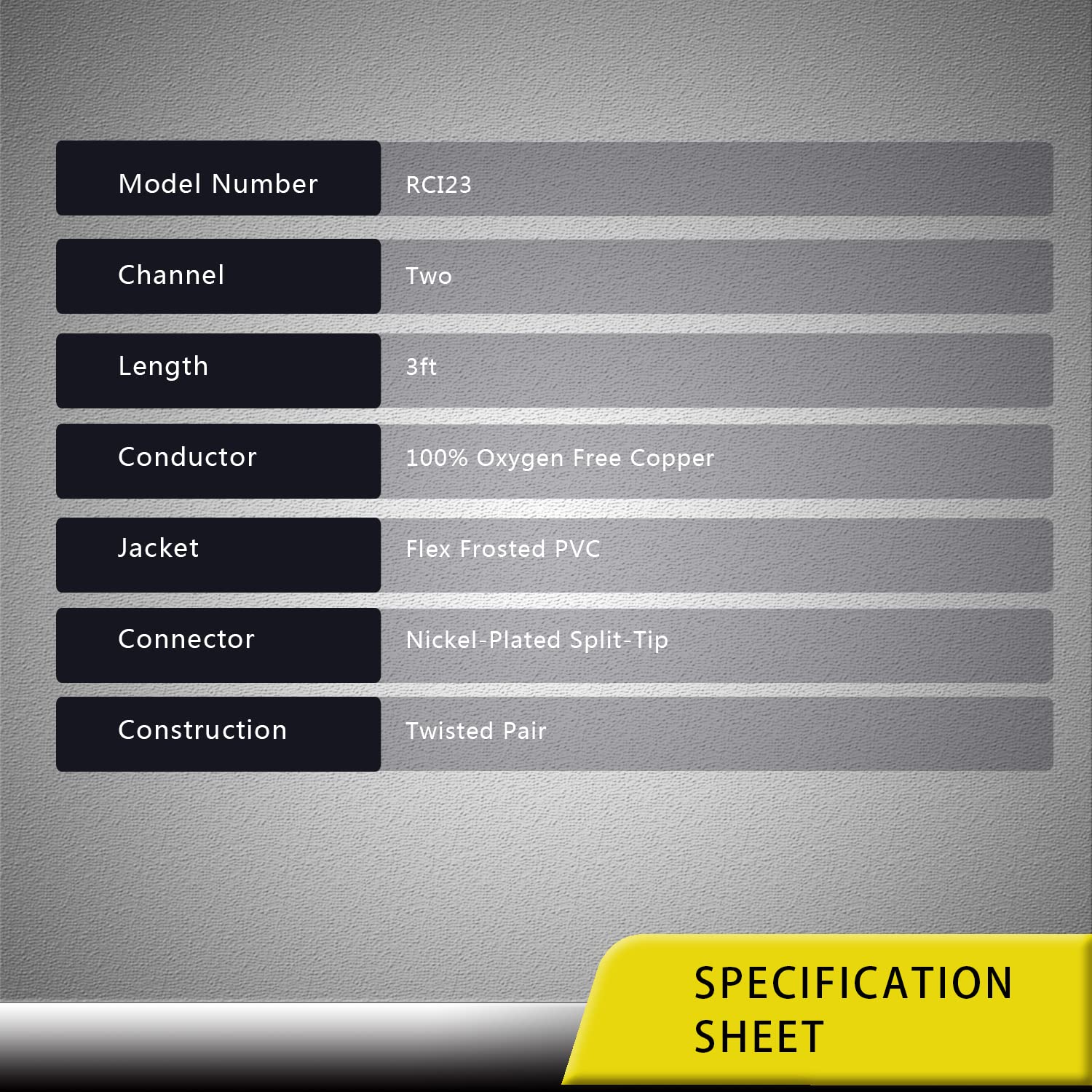 RECOIL RCI23 100% Oxygen Free Copper 3ft 2-Channel RCA Audio Cable, Twisted Pair with Noise Reduction - Image 6