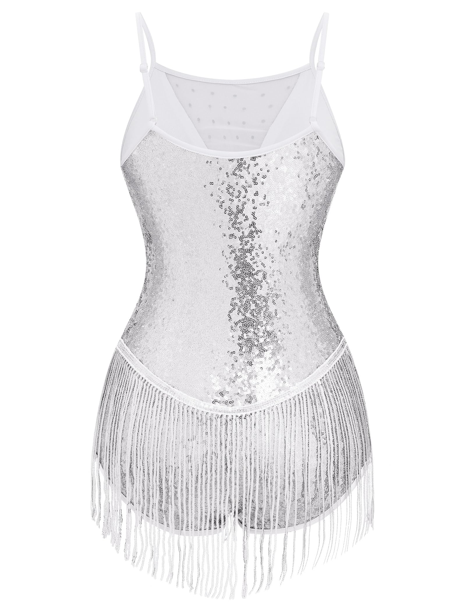 FYMNSI Body à paillettes pour femme - Justaucorps sans manches - Paillettes - Pour festivals de musique - Danse latine - Taille S à 2XL