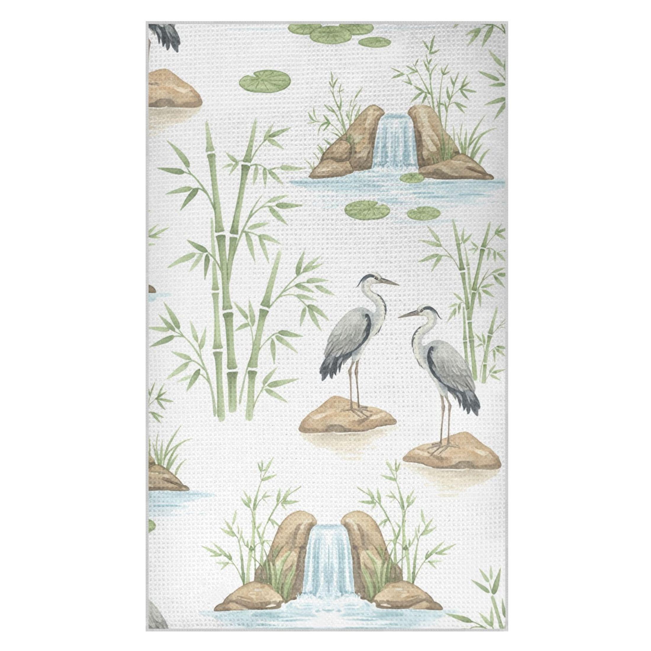 Kutsu Birds Waffle Weave Kitchen Towels Absorbent Quick Drying Dish Towels for Kitchen, Decorative Tea Towel, 18x30 in