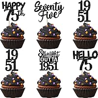 Vista 46 de 30 piezas de decoraciones para pastel de cumpleaños número 10, decoraciones de cupcakes negras con brillo, 10 feliz cumple, directo desde 2016, 10
