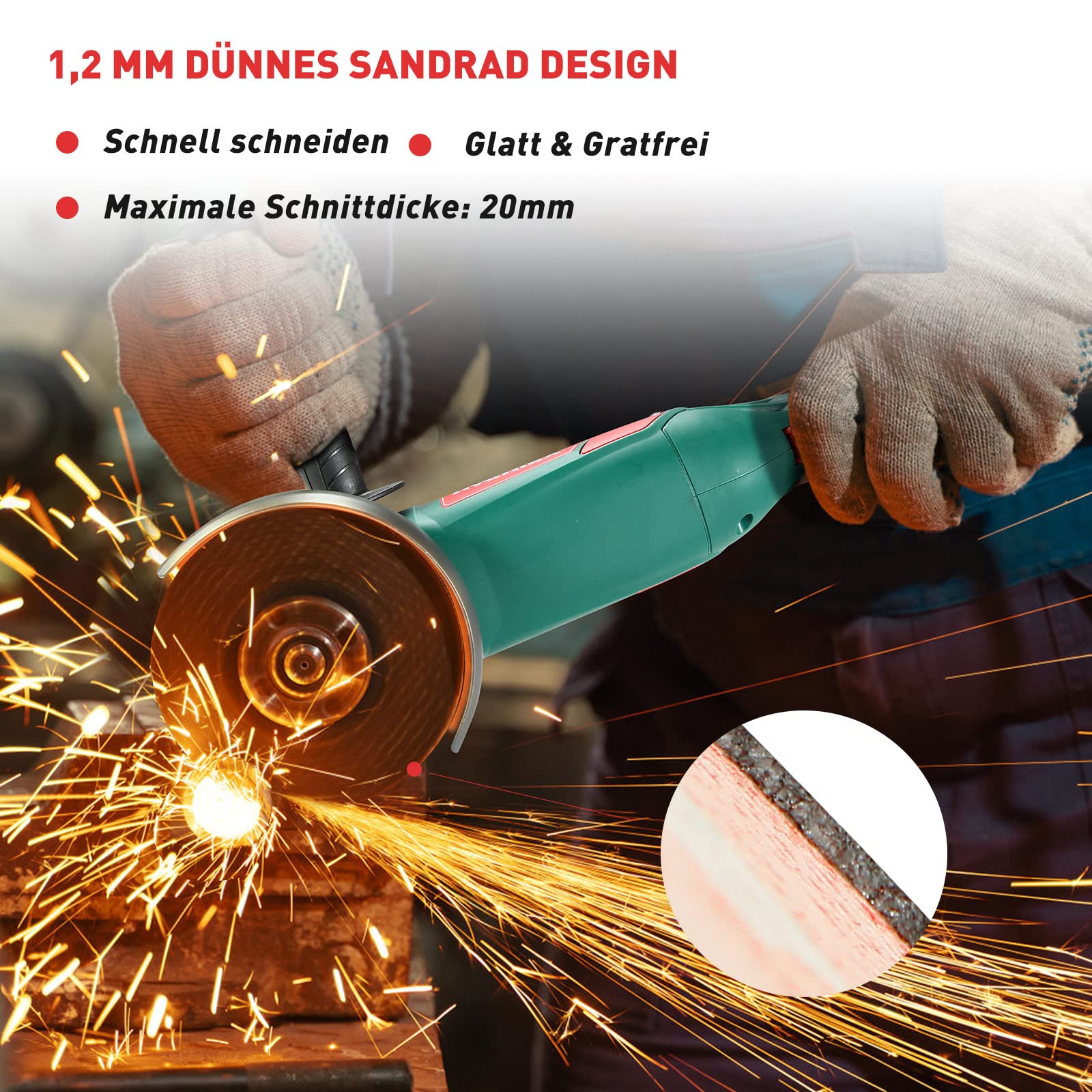 HYCHIKA Tarcza tnąca 125 Metal, 10 sztuk Tarcze tnące Metalowe do metalu Żelazo Szlifierka 125 mm 1,2 mm 22,2 mm