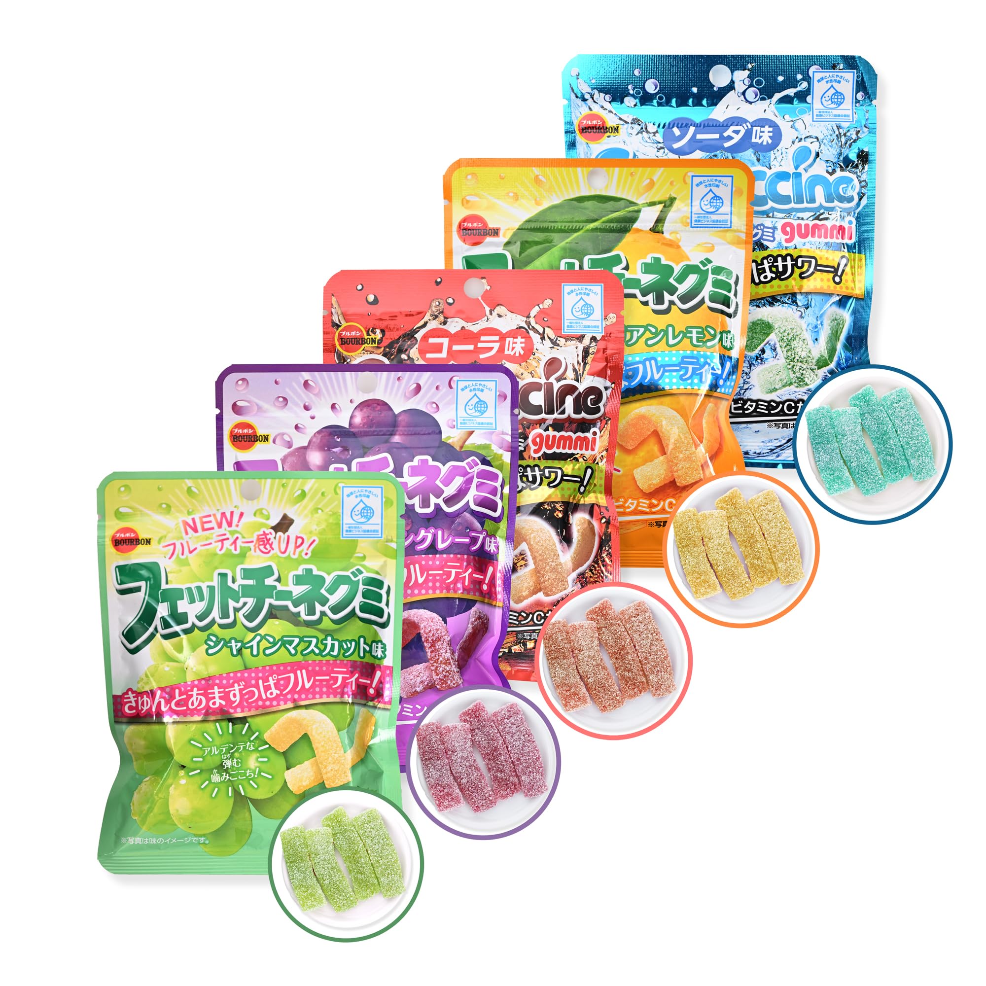 Amazon.com : Bour-bon Fettuccine Gummy Candy Jelly 50g- Green