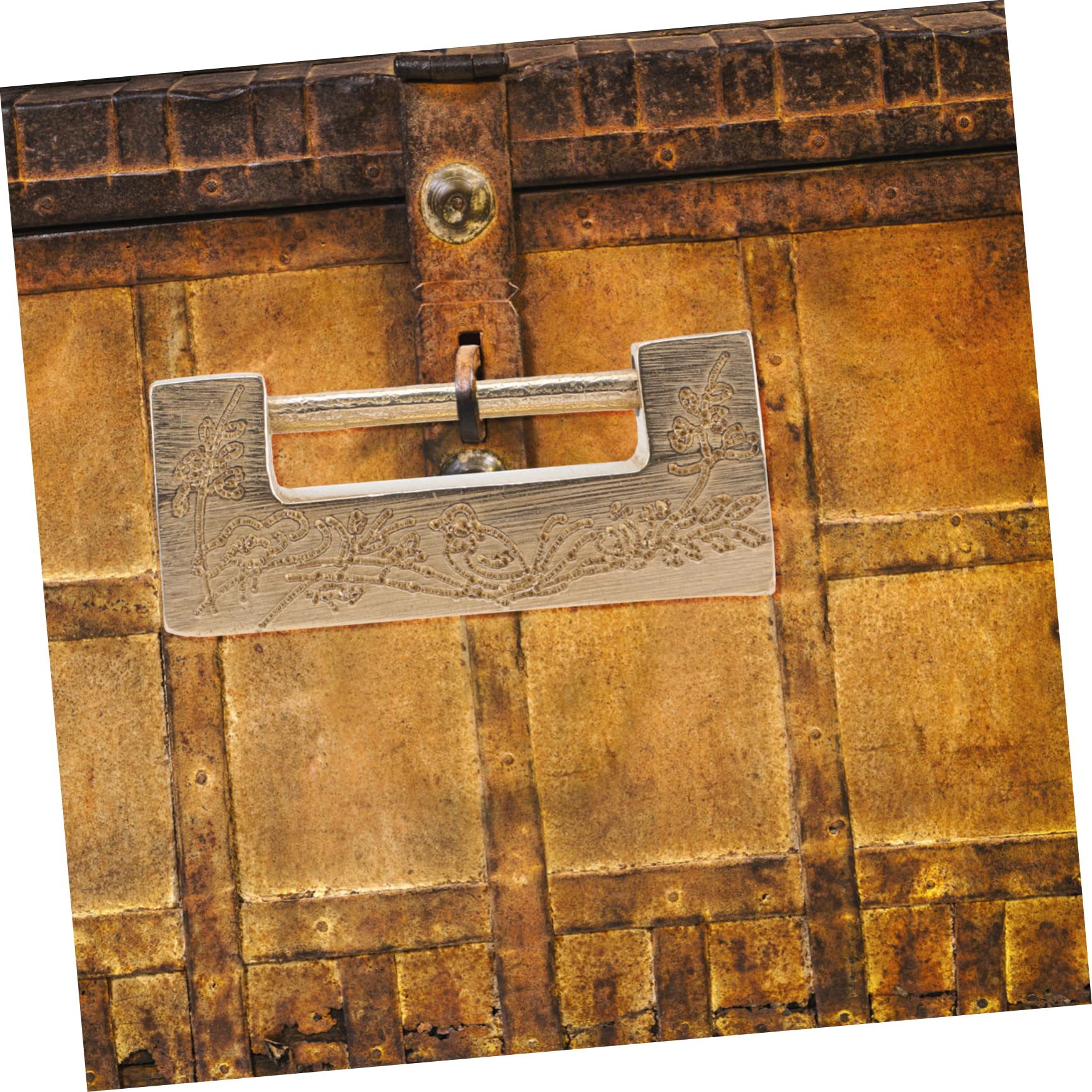 Tofficu 4 Sätze Schloss Aus Messing Vorhängeschloss Schmuckkästchen Antikes Schloss Retro- -schloss Vintage-schlösser Alte Verschlüsse Antike Verschlüsse Für Koffer Kupfer Golden