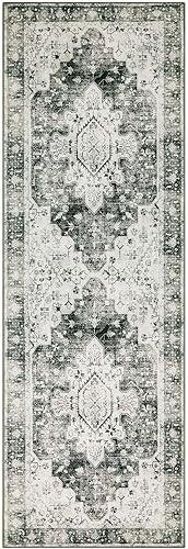 Miniatura 8 de Moynesa Alfombra de pasillo ultra fina lavable de 2 x 6 pies, antideslizante, resistente a las manchas, alfombra vintage que no desprende para