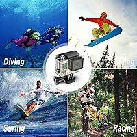 Vista 6 de HONGDAK Carcasa impermeable para GoPro Hero 4/3/3+, 60M/196FT, carcasa protectora subacuática para buceo con soporte de montaje en soporte