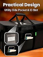 Vista 7 de Bodaon Bolsa aislante para entrega de alimentos con zócalo incluido, calentador térmico de alta resistencia XXXL para almuerzos fríos/calientes