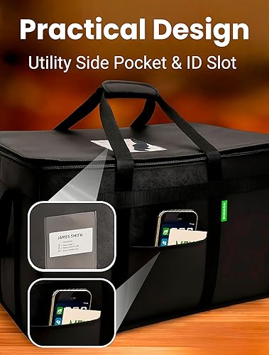 Miniatura 7 de Bodaon Bolsa aislante para entrega de alimentos con zócalo incluido, calentador térmico de alta resistencia XXXL para almuerzos fríoscalientes para