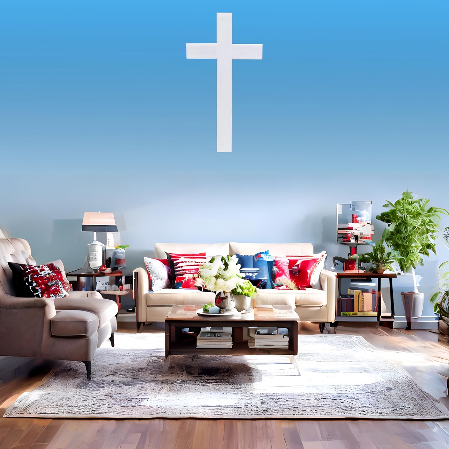 FixtureDisplays® 8.3 X 15.9" White Cross, 3 Piece Acrylic Constructions, with Doublesided Tape, Christian White Acrylic Plexiglass 1803-Cross 1803 Cross