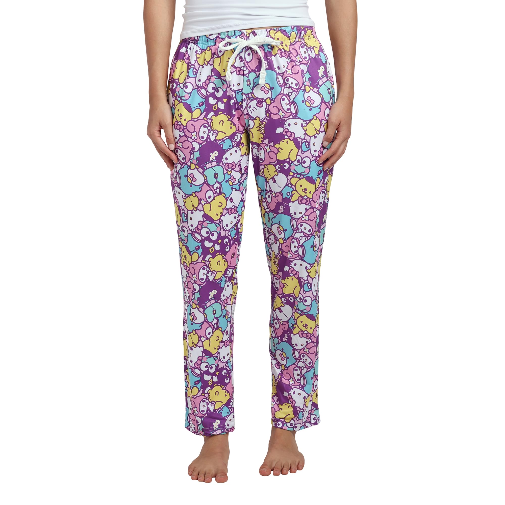 Hello Kitty Friends Multi-Colored AOP Womens Sleep Pajama Pants