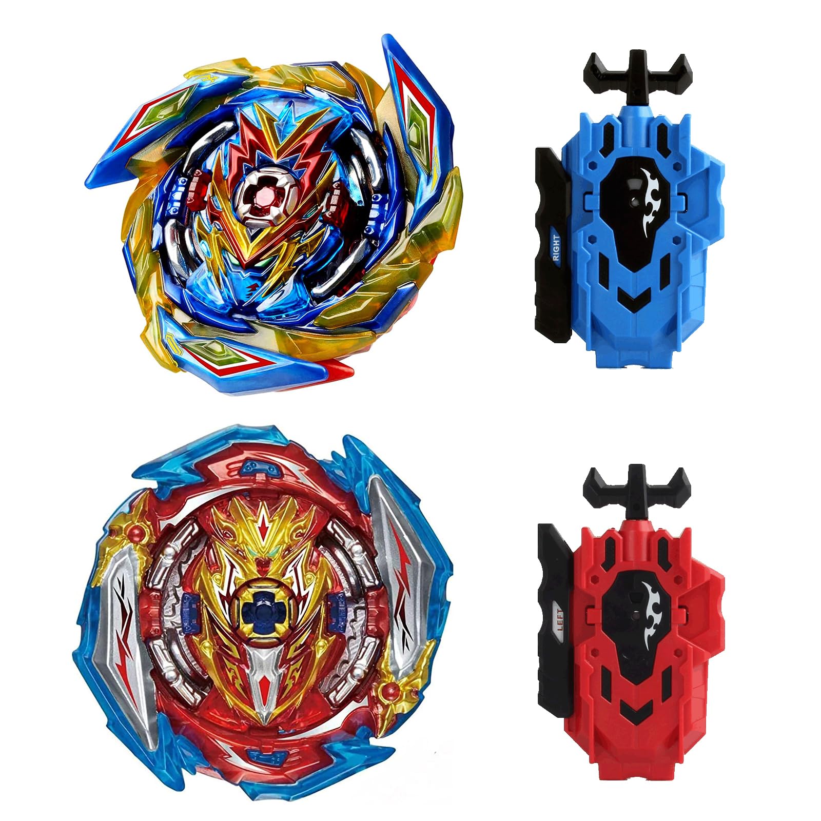 Gyroscope Turbos Kit toupie de Combat 4D Arena Metal Fusion avec Lanceur de Bataille, Coffret Cadeau (163+173-1)