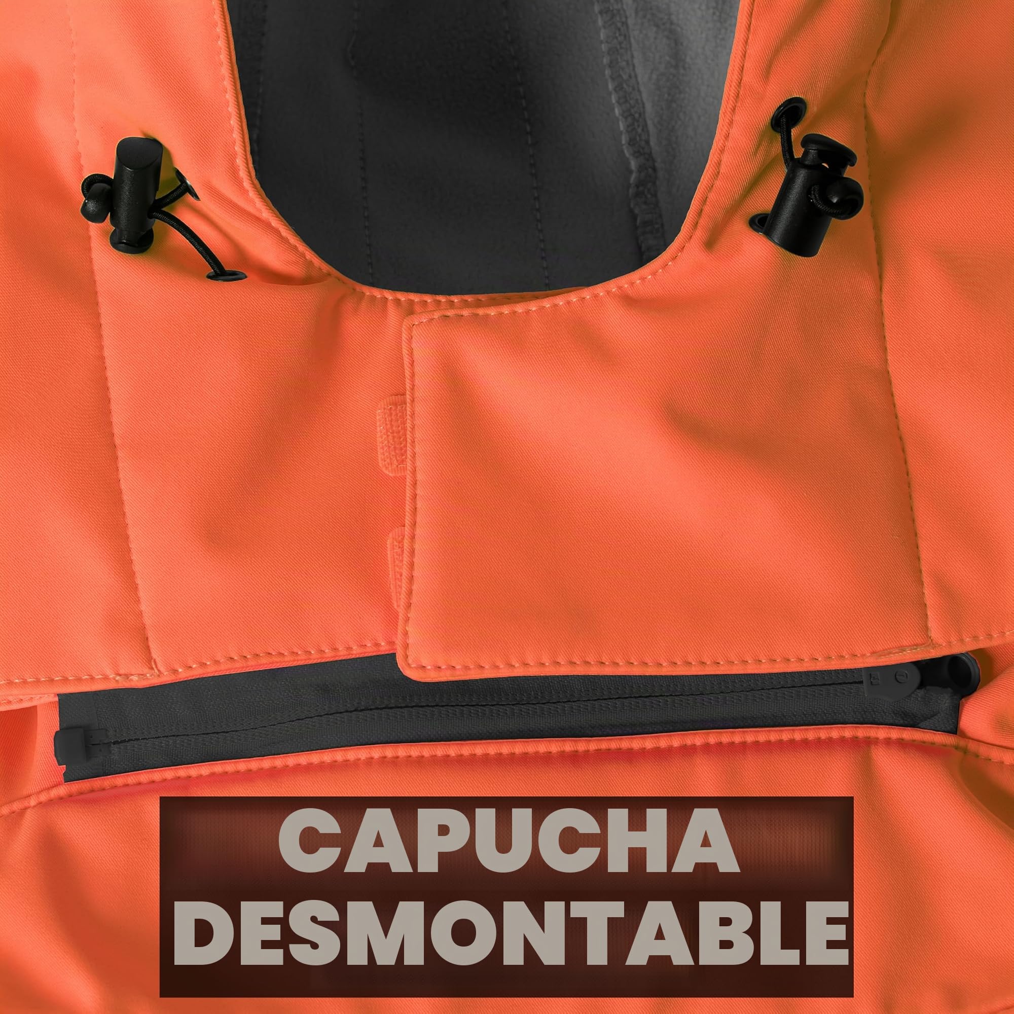 ACE Neon Lite Chaqueta de alta visibilidad - chaqueta softshell de advertencia incl. reflectores y capucha desmontable - EN ISO 20471 - Naranja