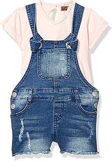 Baby Girls Short Sleeve Tee and Overall 2 Piece Set - coolthings.us