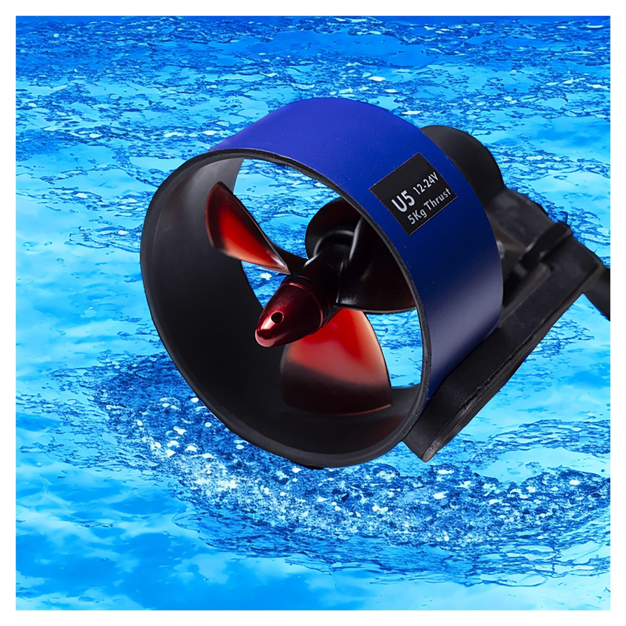 Propulsore subacqueo Senza spazzole U5 12-24V 250Kg (550LBS) con elica di Spinta 800W for Kayak, ROV, Barche a Remi