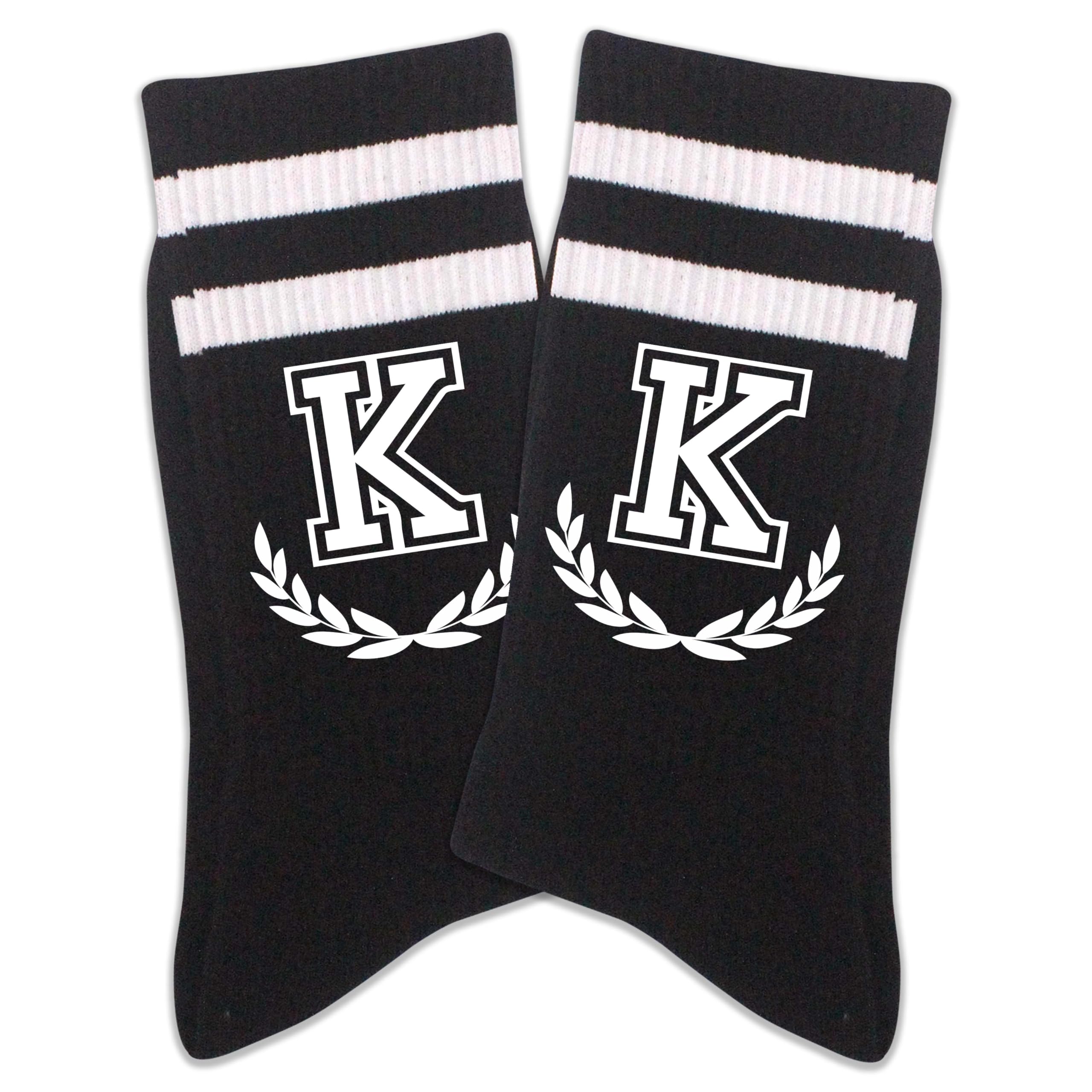ZYQFN Men's Novelty Socks - Retro Striped Crew Socks, Vintage Style Letter Printed, Graduation Gift.