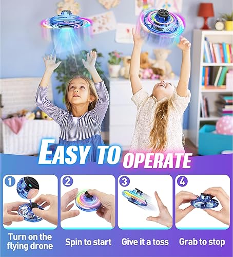 Miniatura 4 de Zookao Mini dron galáctico Fidget Spinner, hover Orbs Spinner Flying Toys Regalos para niños de 8 a 18 años de edad, para interiores y exteriores,