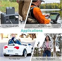 Vista 5 de Miady 12V 30Ah Lithium LiFePO4 Battery, Deep Cycle 3000+ Rechargeable Battery For Small UPS, Fish Finder, Power Wheels, Scooters, Solar-Power