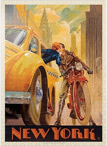 MyPuzzle New York Minute, Vintage Poster - Rompecabezas prémium de 1000 piezas para adultos