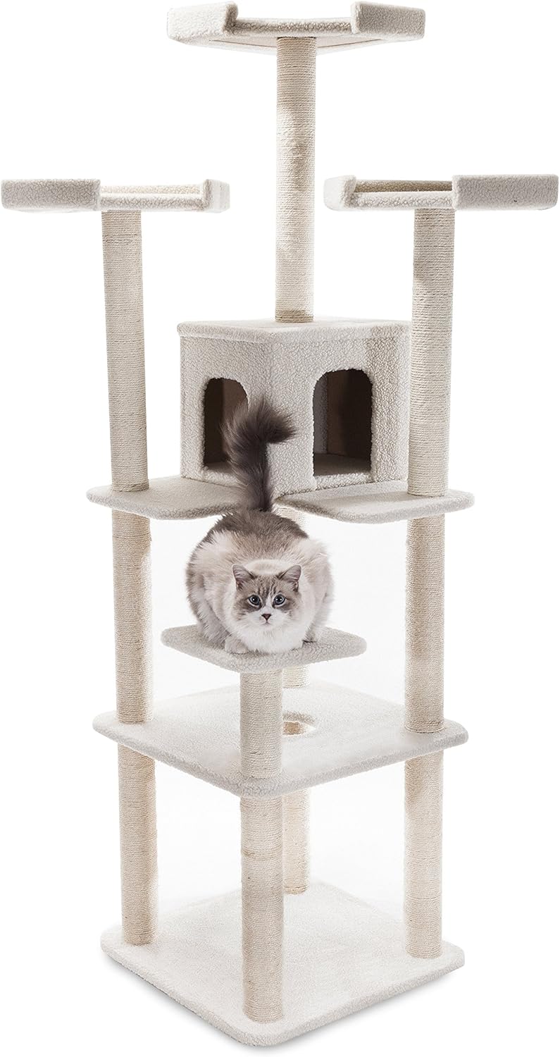 Majestic Pet 80Inch Bungalow Sherpa Cat Tree Amazon.ca Pet Supplies