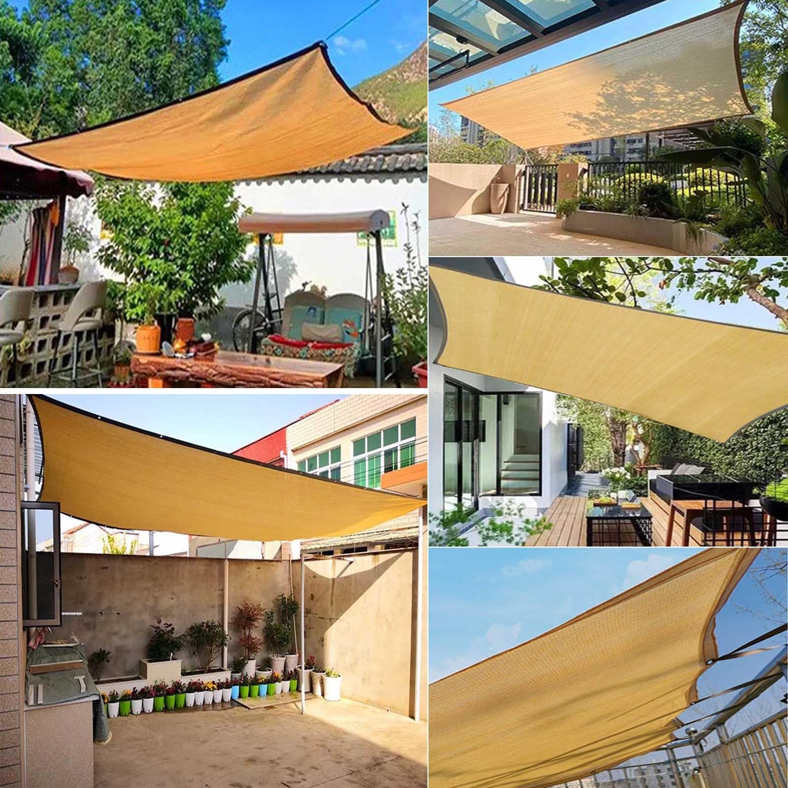 Garten-E-Tuch mit Ösen, UV-Resint, Sonnencreme für Außenbereich, Terrasse, Gewächshaus, Terrasse und Hinterhof, 10 x 20, 20 x 20 cm, 15 x 25 cm, 15 x 25 cm, 20 x 20 cm
