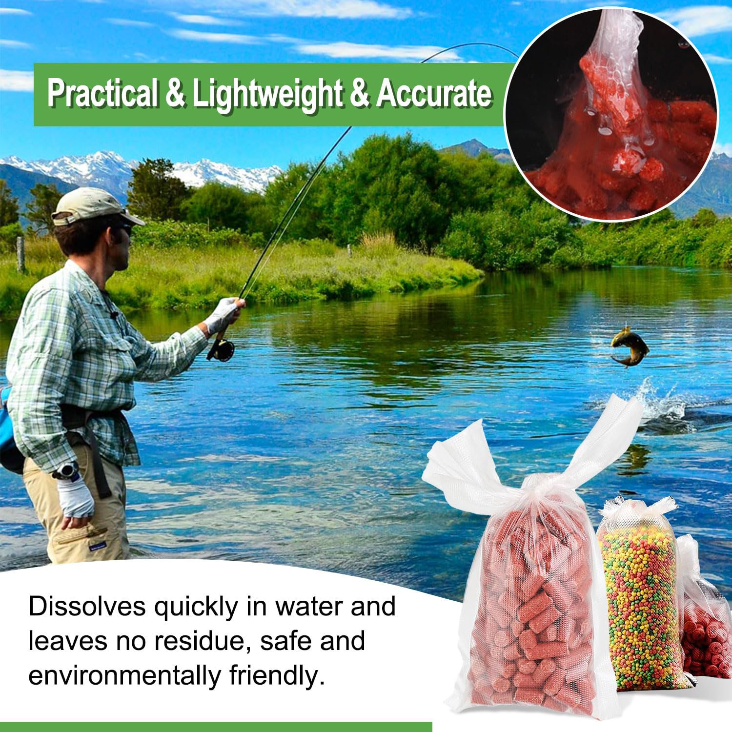 Sacchetti Pva Pesca Carpa Attrezzatura Veloce Dissoluzione No - Foto 6