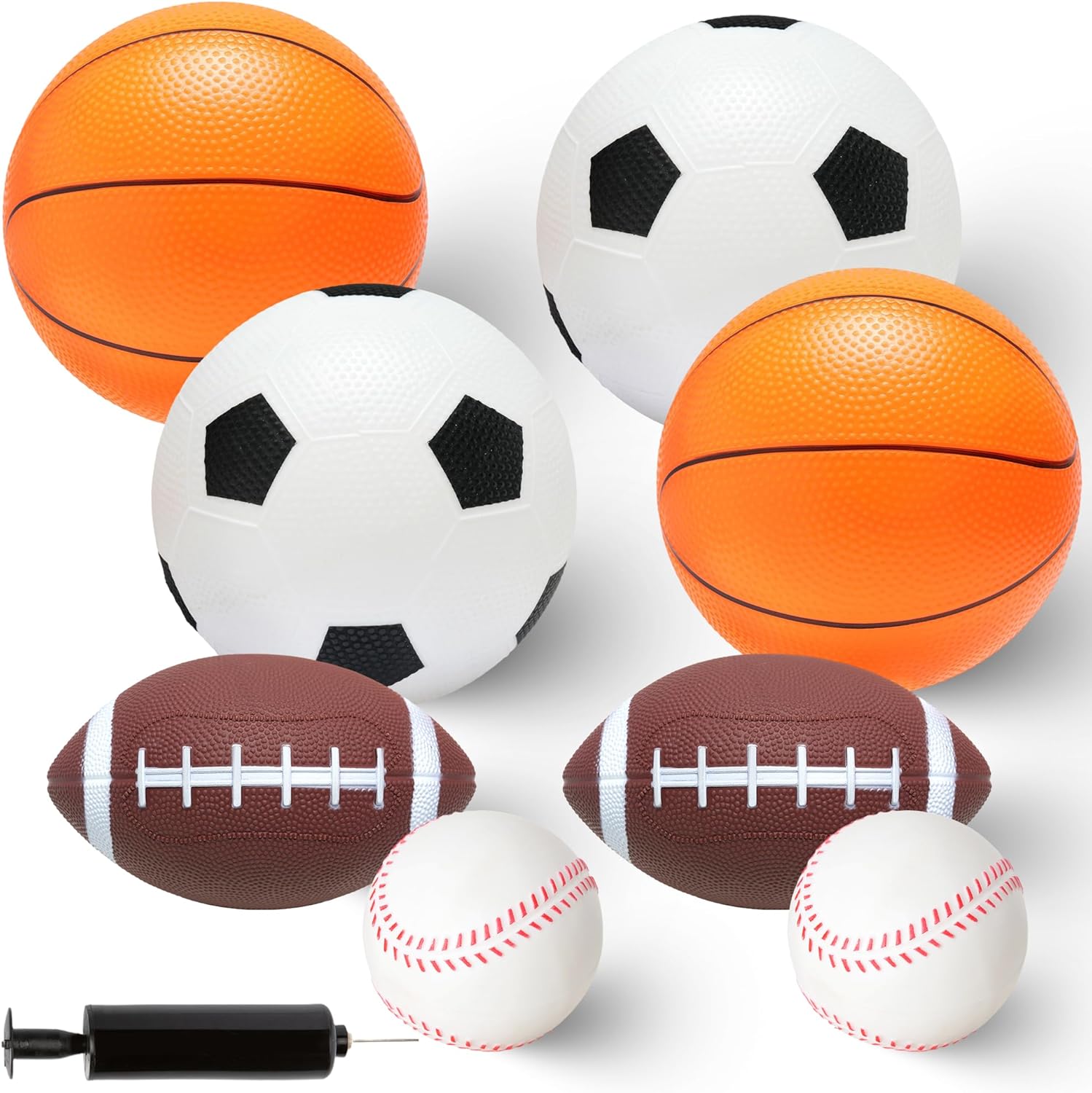 PARENTSWELL 8 Pcs Balls for Toddlers 1-3 Age, Kids Ball Toys Set (Football, Basketball, Soccer, Baseball) Baby Balls for Outside Playground, Boys Girls