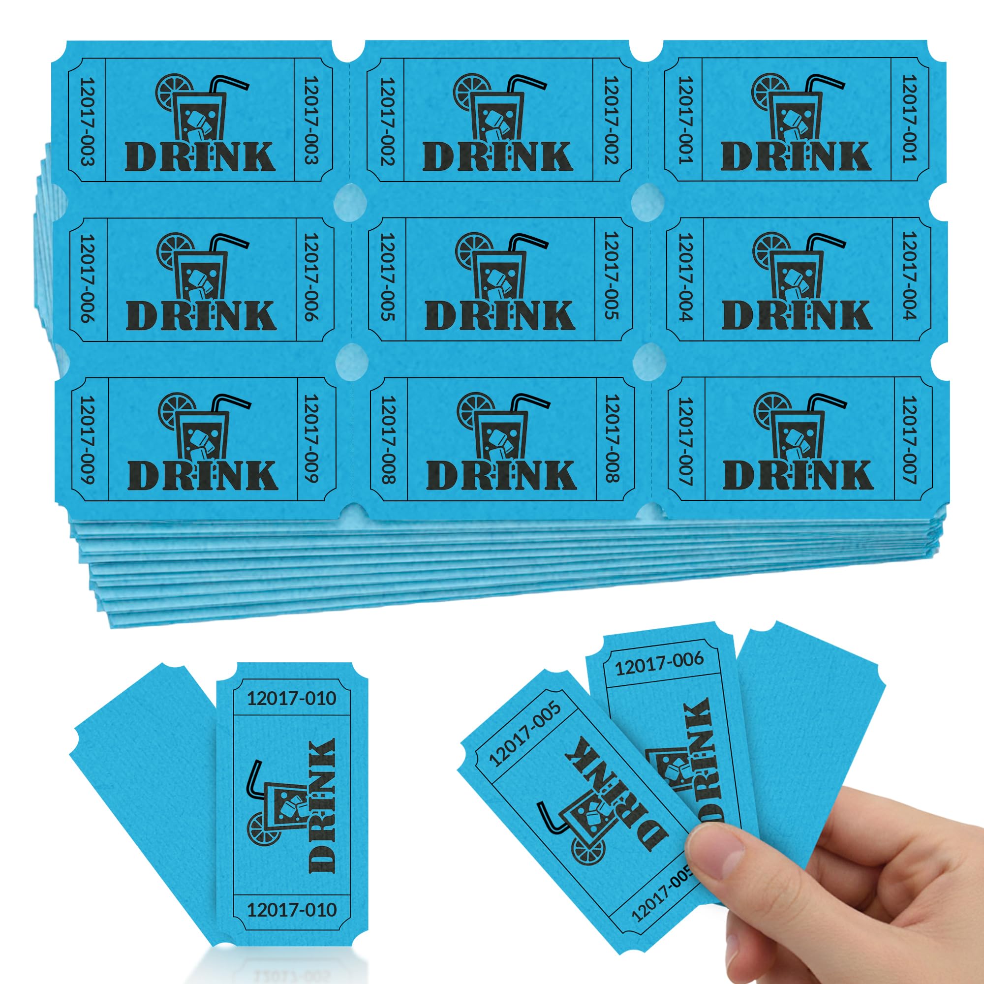 PM Company 1000 Raffle Tickets Single Drink Tickets (Blue)