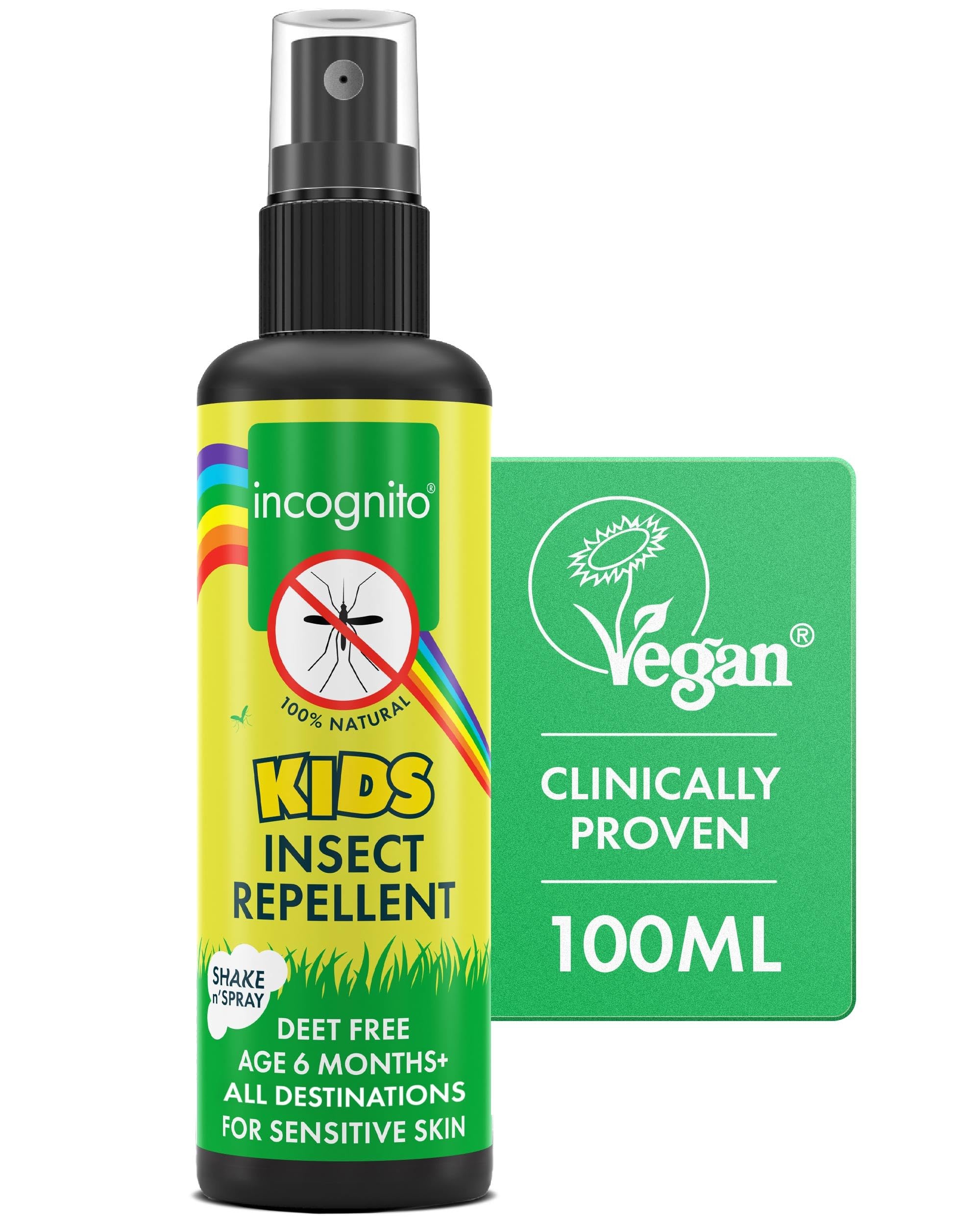 Kids Insect Repellent Spray 100ml - Mosquito Repellent Kids DEET Free Formula - Shields from a Wide Range of Biting Insects, Including Ticks - Natural Kids Mosquito Repellent